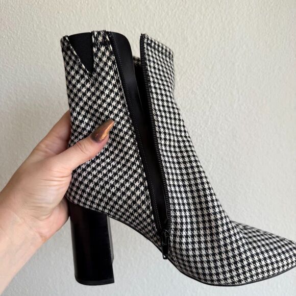 Jeffrey Campbell Siren High Heel Booties in Houndstooth Black & White size 6 - Picture 7 of 11